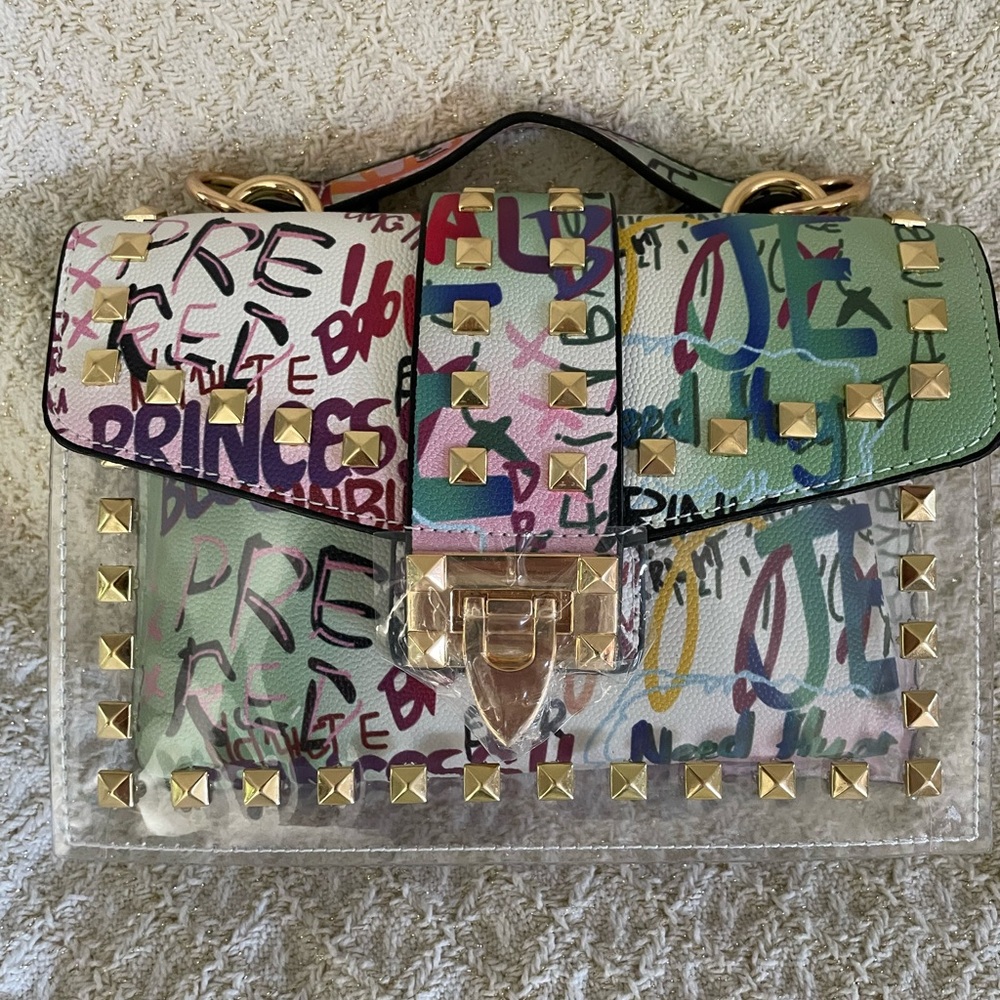 Cute SMALL Retro Graffiti purse.